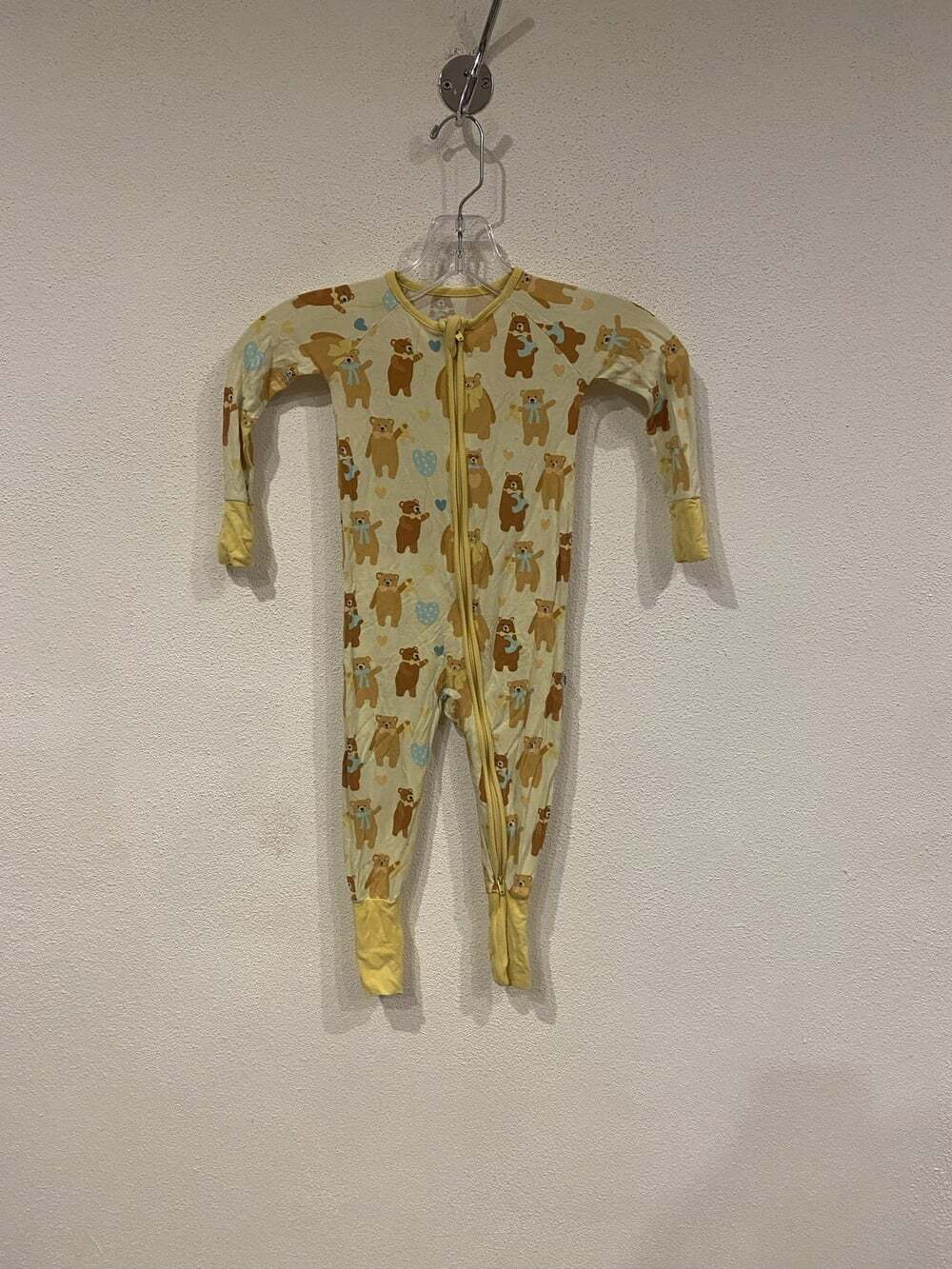 Little Sleepies Coverall Girls 12-18 Months Yellow Bear Bamboo One Piece Sleeper